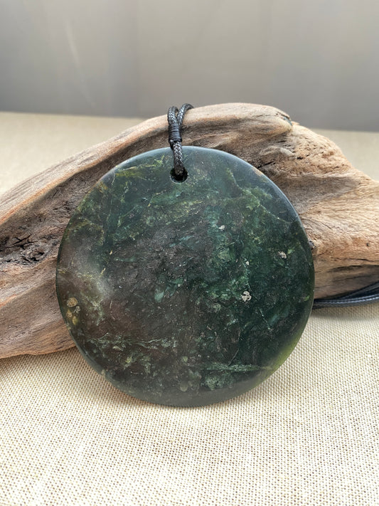 NZ Pounamu Disc Necklace - XL